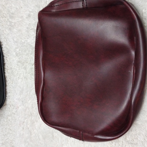 Smal Toiletry Zipper Burgundy and Black Bag Lot of 2 - Picture 5 of 8